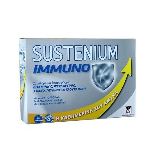 Menarini Sustenium Immuno Συμπλήρωμα Διατροφής για την Ενίσχυση του Ανοσοποιητικού με Γεύση Πορτοκάλι, 14 Φακελάκια